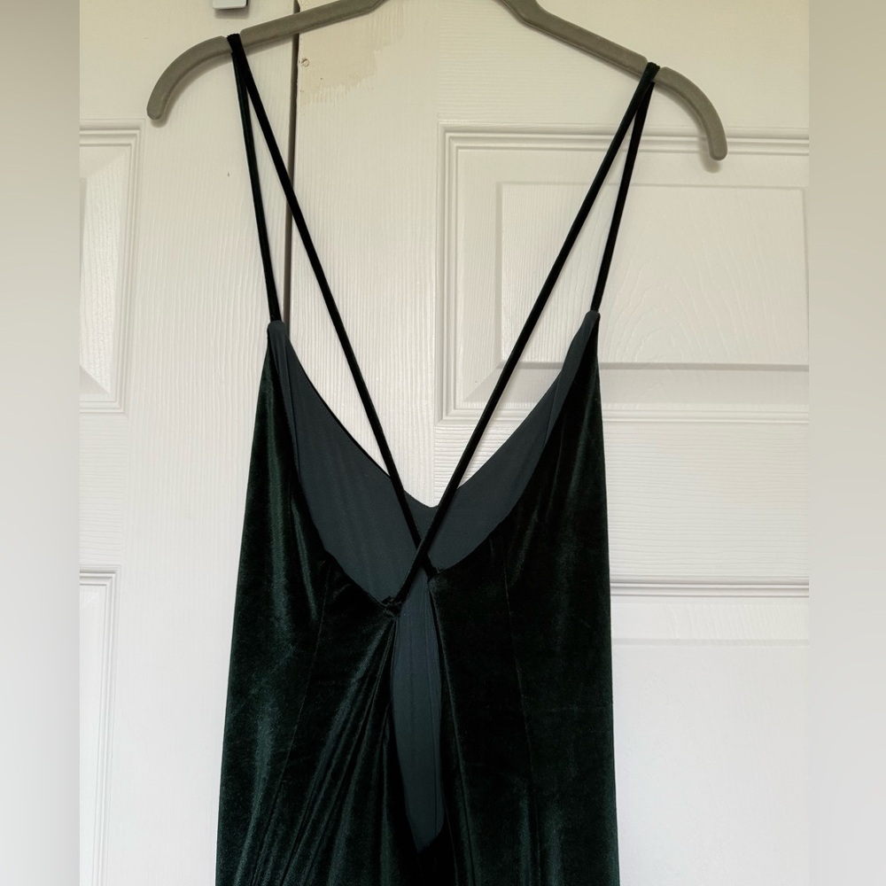 NBD Dark Green Velvet Dress - Picture 5 of 8